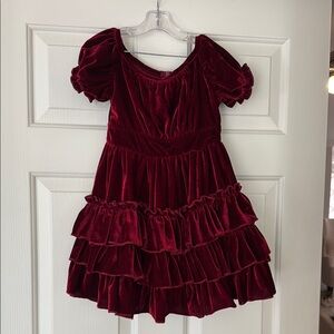 Trish Scully Velvet Dress in Rich Red